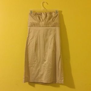 Mini satin cream dress